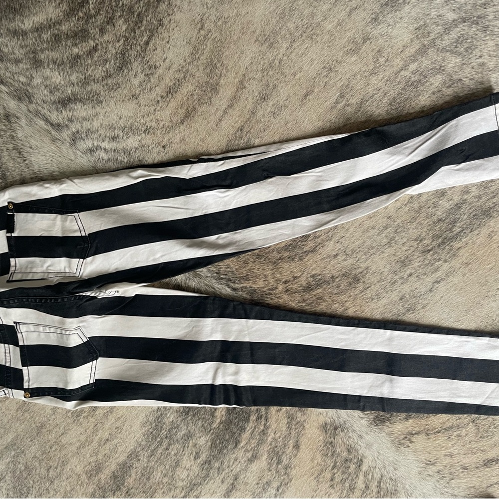 7 for all mankind black/white skinny jeans SZ25 NEW - Picture 6 of 6